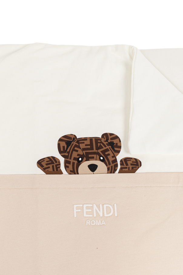Fendi Kids Fendi Kids baby blanket with logo