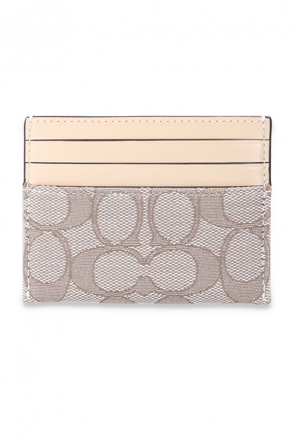 coach card holder white