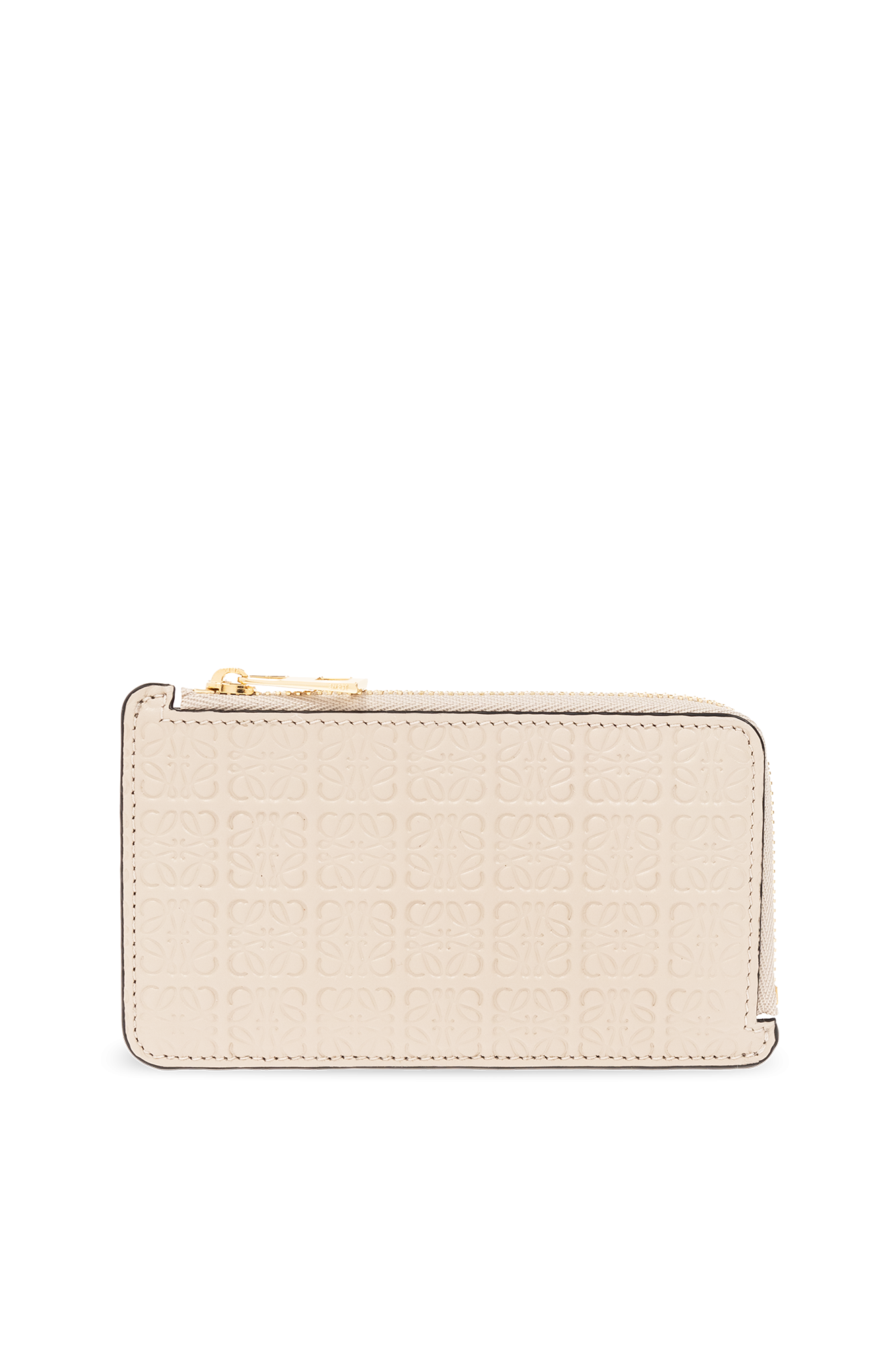Celine Beige Quilted Calfskin Leather Coin and Card Pouch C Charm