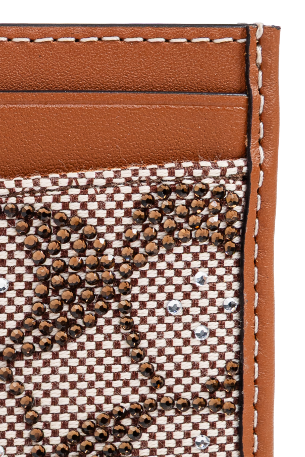 Coach Estuche para tarjetas con brillantes cristales