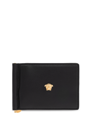 Leather wallet with a money clip od Versace
