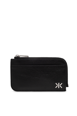 Leather card holder with logo