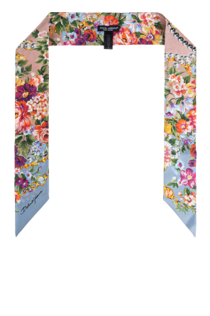 Silk scarf with floral motif