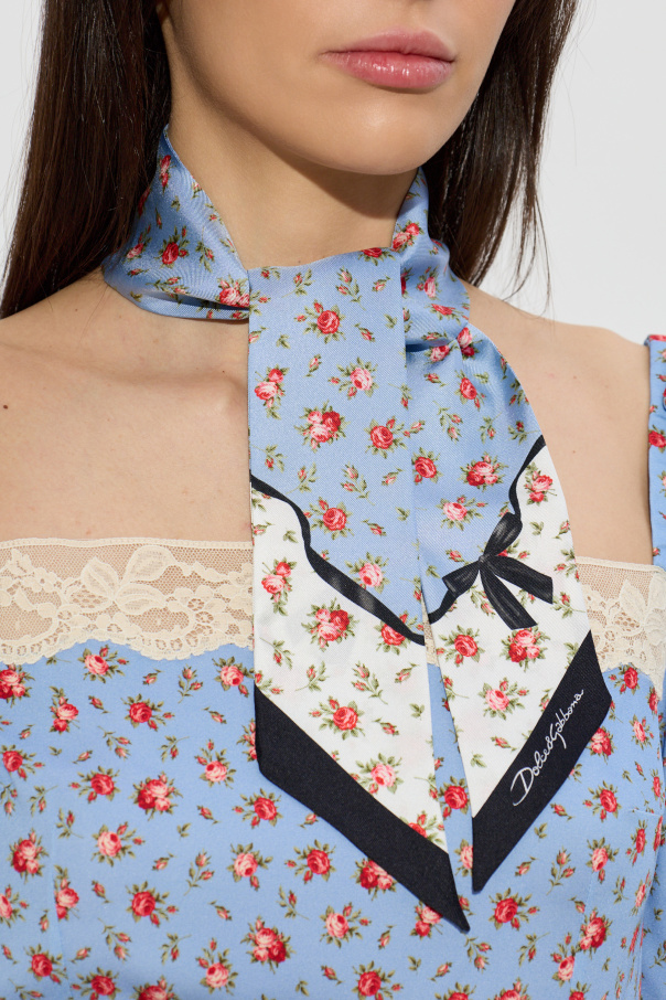 Dolce & Gabbana Pañuelo de seda con motivo floral