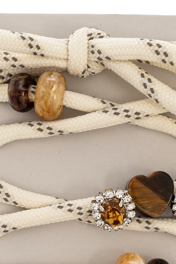 Golden Goose Cordones de zapatos con apliques de cristal