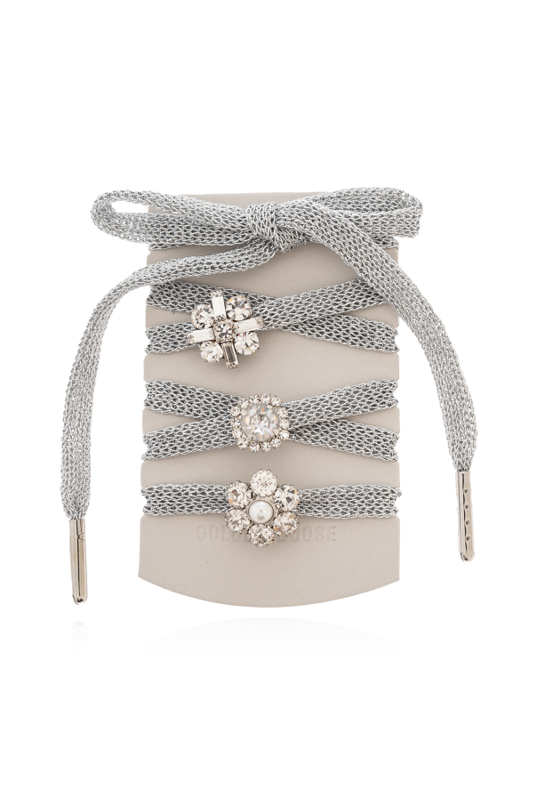 Shoelaces with crystal appliqués od Golden Goose