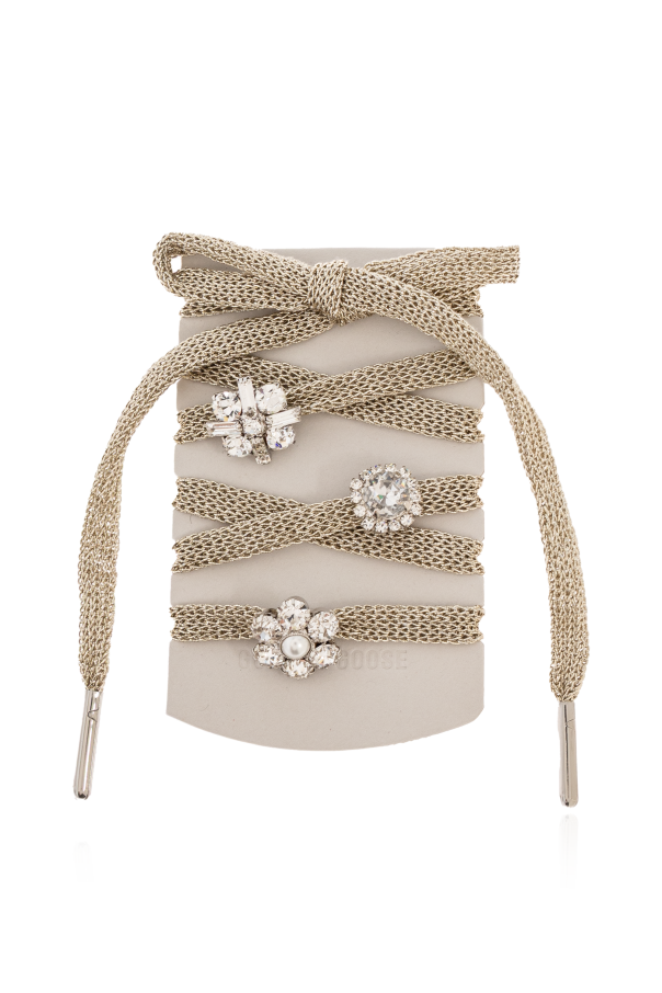 Shoelaces with crystal appliqués od Golden Goose