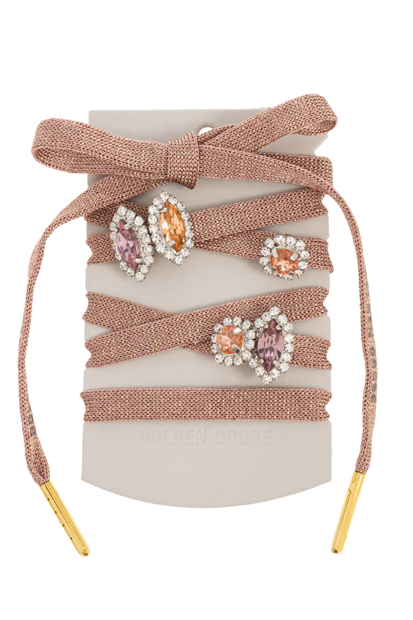 Shoelaces with crystal appliqués od Golden Goose