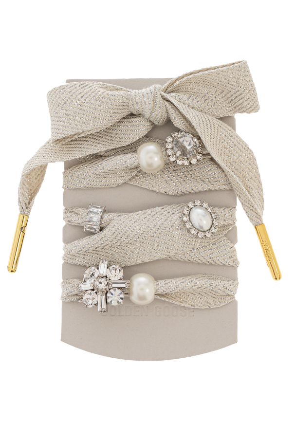 Shoelaces with crystal embellishments od Golden Goose
