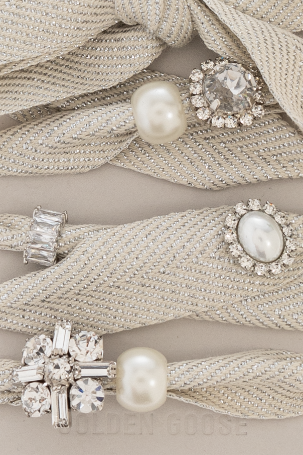 Golden Goose Shoelaces with crystal embellishments