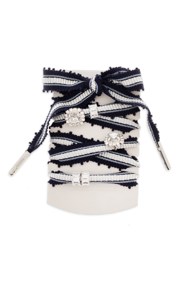 Shoelaces with crystal embellishments od Golden Goose