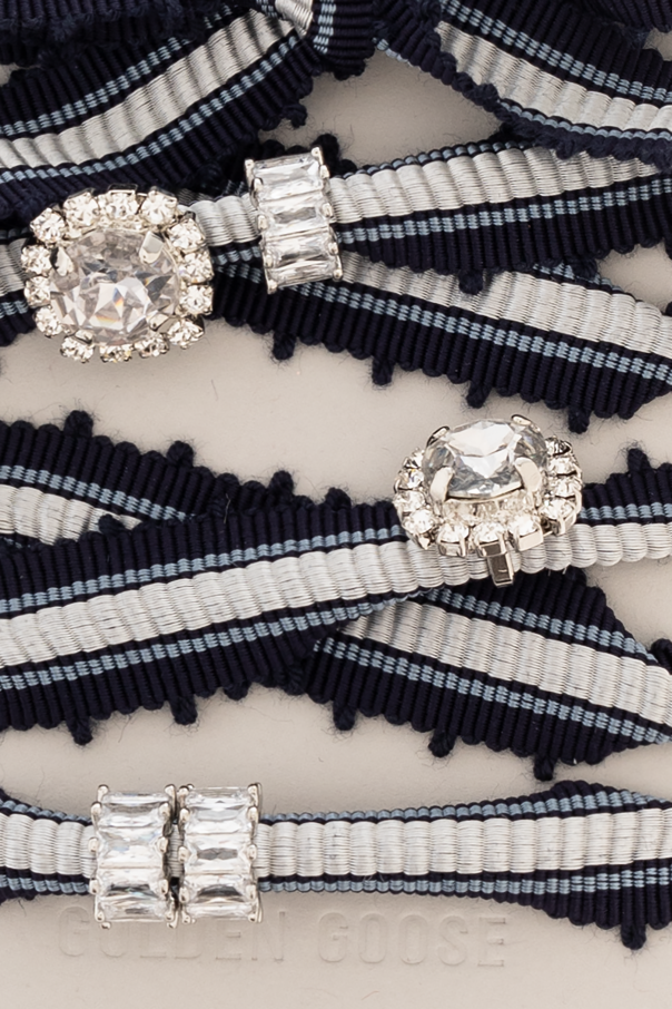 Golden Goose Shoelaces with crystal embellishments