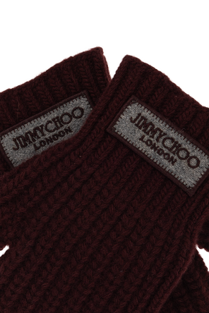 Jimmy Choo Guantes de lana con logotipo