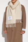 Maison Kitsuné cream Scarf with logo