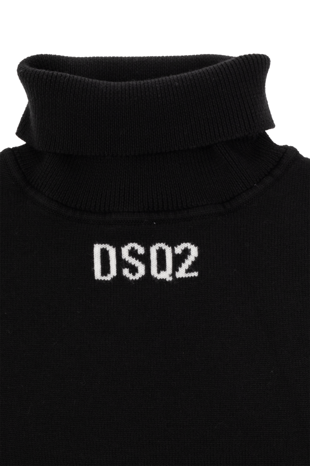 Dsquared2 Wool tube scarf with logo