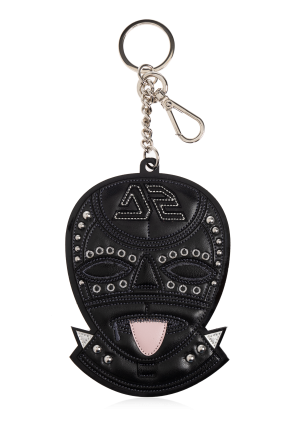 Keychain with leather pendant