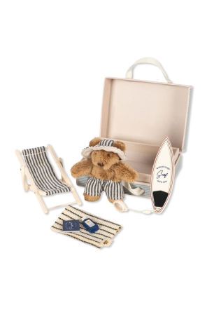 Pluszowy miś w walizce z akcesoriami