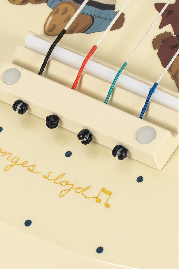Konges Sløjd Ukulele exclusivo para crianças com decoração de ursos e acabamento creme