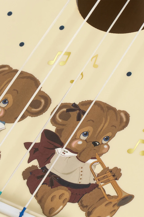 Konges Sløjd Ukulele exclusivo para crianças com decoração de ursos e acabamento creme