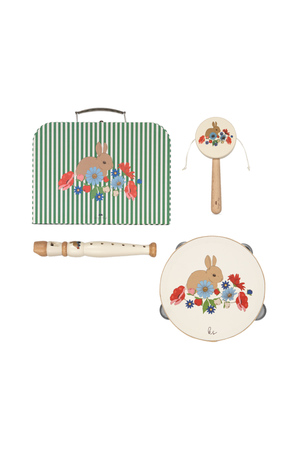 Set of music instruments in suitcase od Konges Sløjd