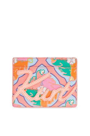 Leather cardholder with logo