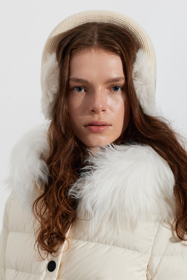Moncler Orejeras de lana con parche de logo
