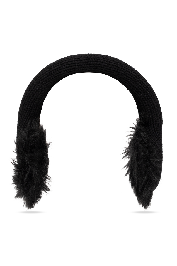 Wool earmuffs with a logo patch od Moncler