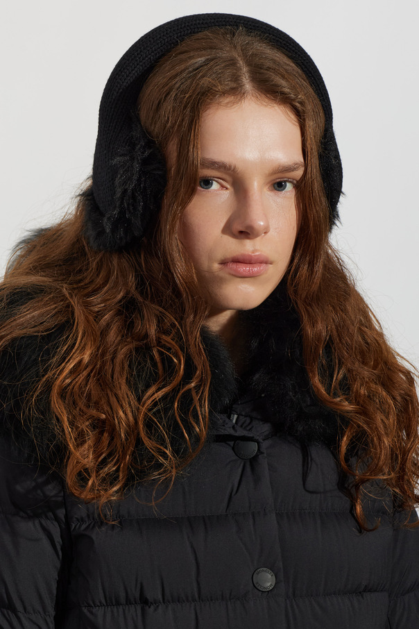 Moncler Wool earmuffs with a logo patch