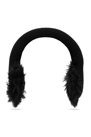 Wool earmuffs with a logo patch