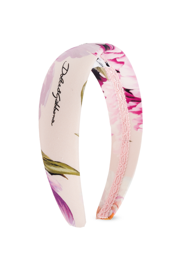 Cotton headband with floral motif od Dolce & Gabbana Kids