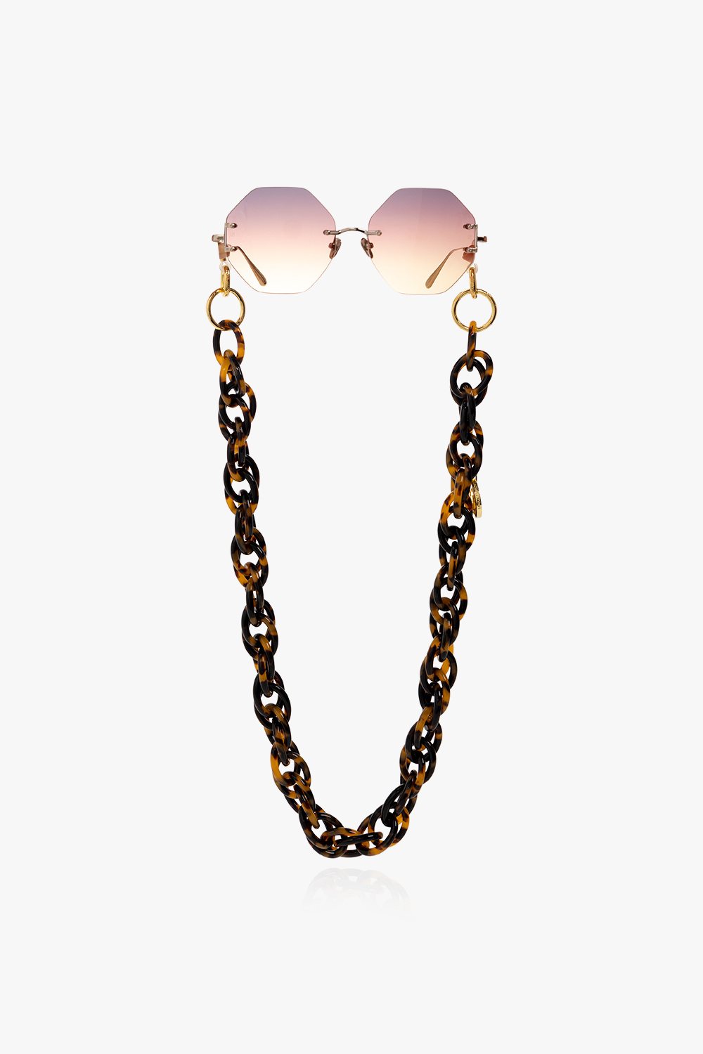Linda Farrow tortoiseshell sunglasses chain