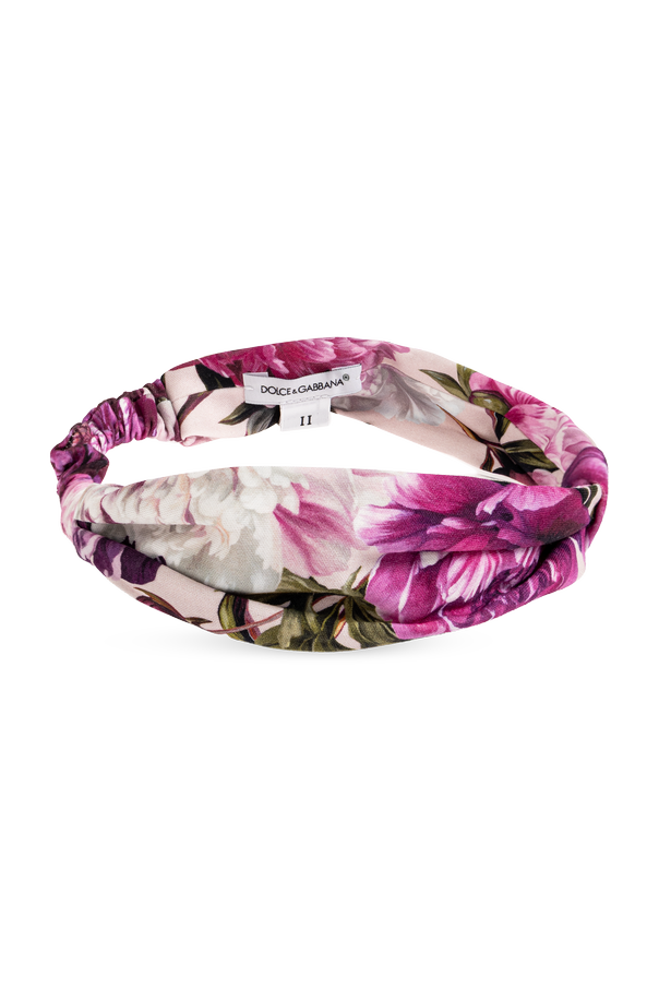 Cotton headband with floral motif od Dolce & Gabbana Kids