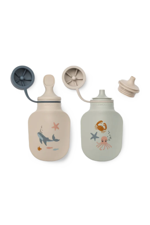 Set of two `Lizzi` smoothie bottles