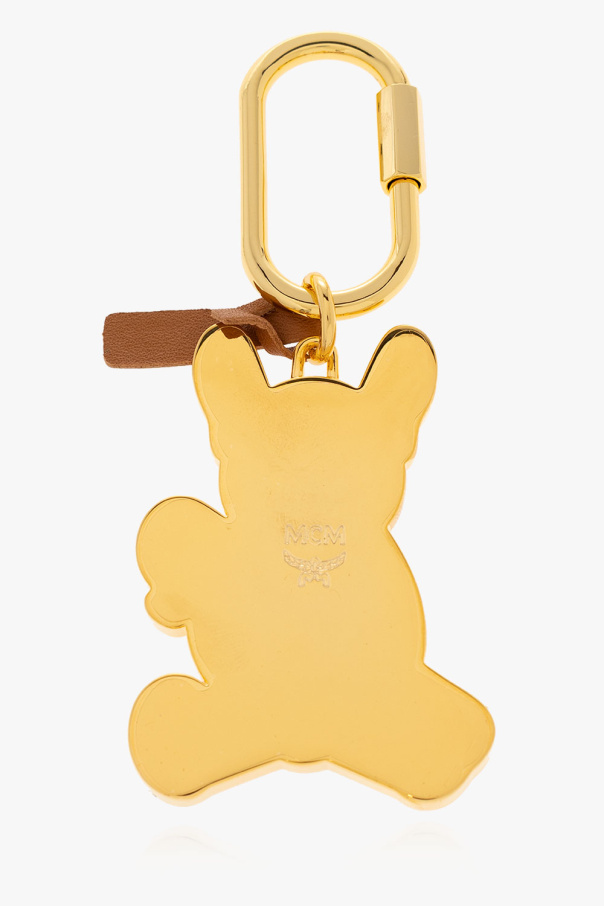MCM GOLD Key ring with dog pendant