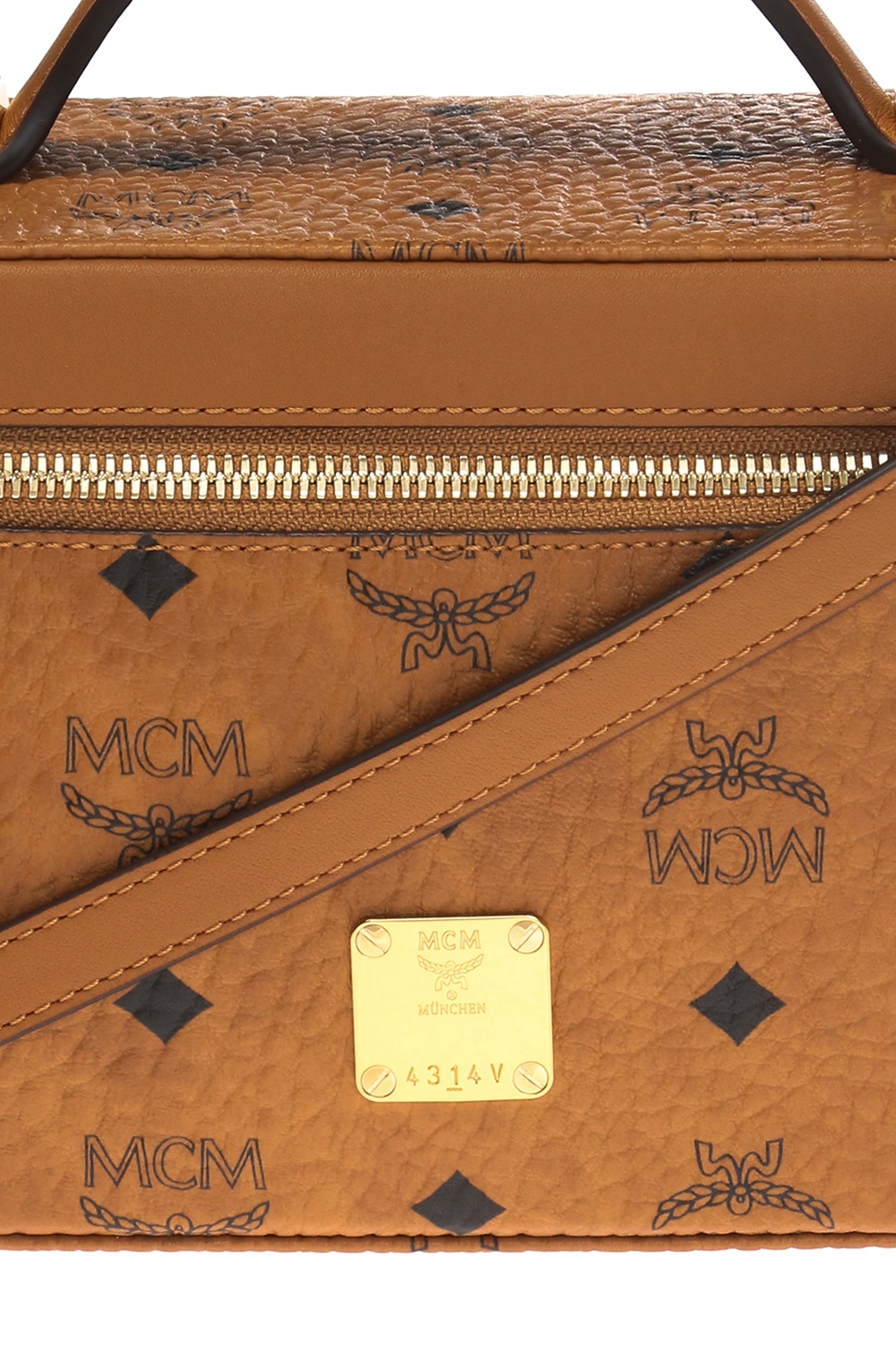 New MCM Rockstar Vanity Case, Cognac