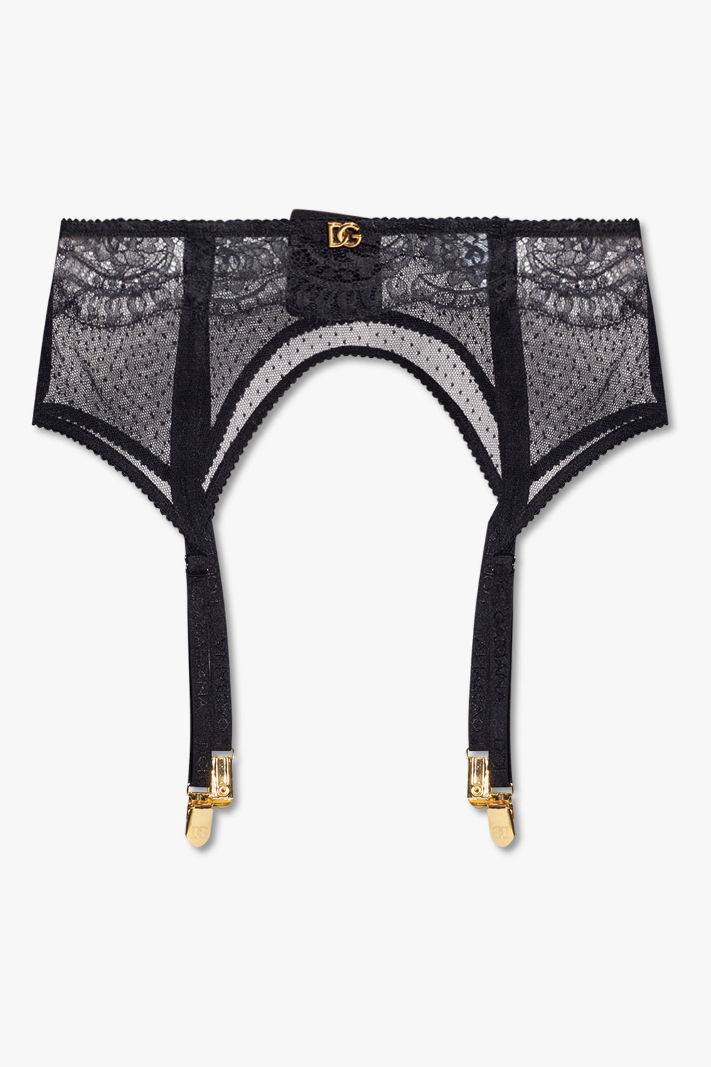 Dolce & Gabbana mixed-print halterneck bikini Lace suspender belt