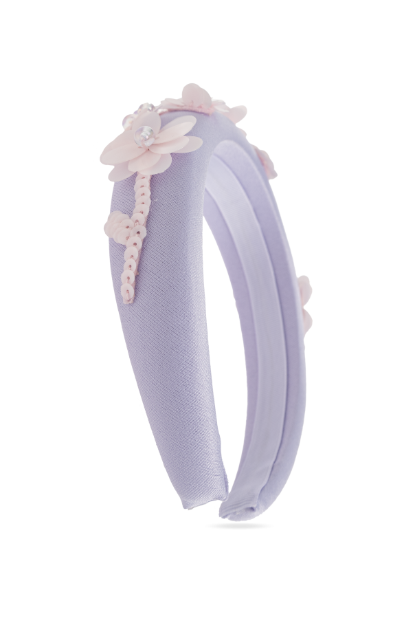 Hairband with floral motif appliqués od Self-Portrait Kids