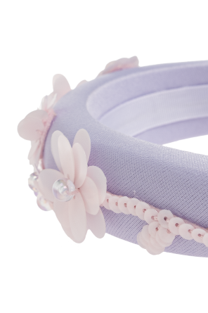 Self-Portrait Kids Hairband with floral appliqués