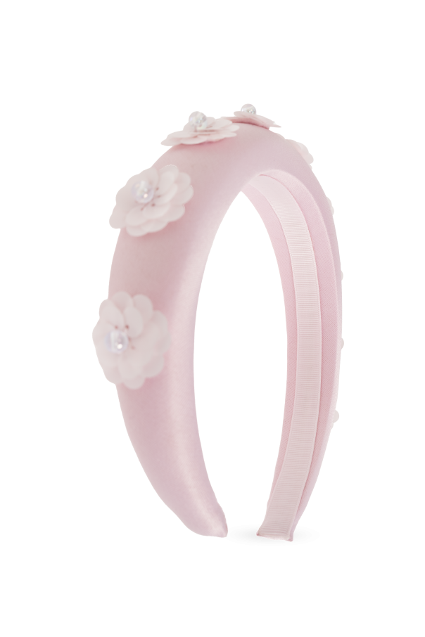 Self-Portrait Kids Headband with floral motif appliqués