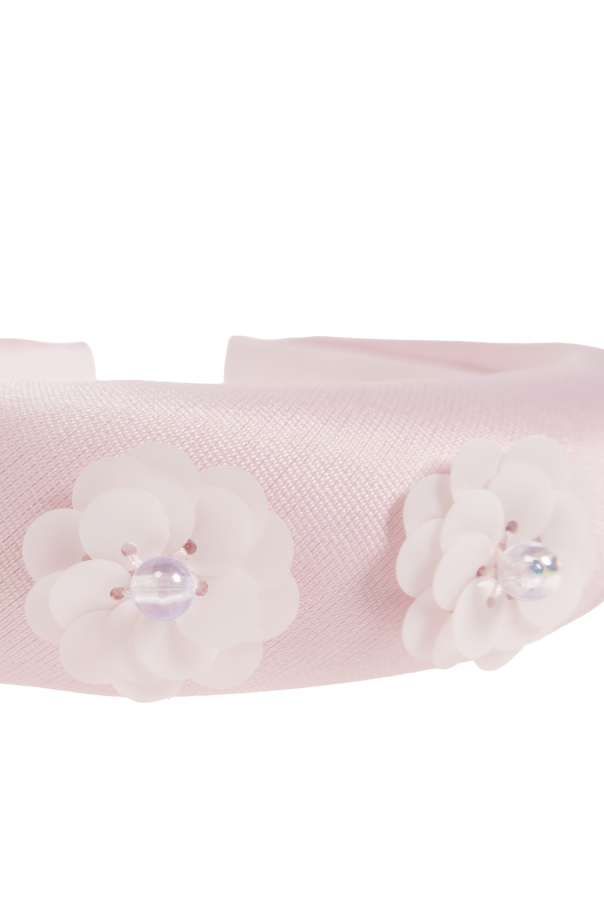 Self-Portrait Kids Headband with floral motif appliqués