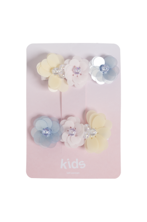 Two floral hair clips