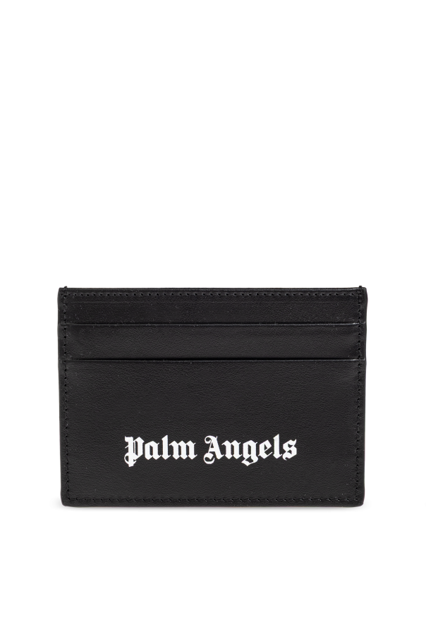 Leather cardholder with logo od Palm Angels