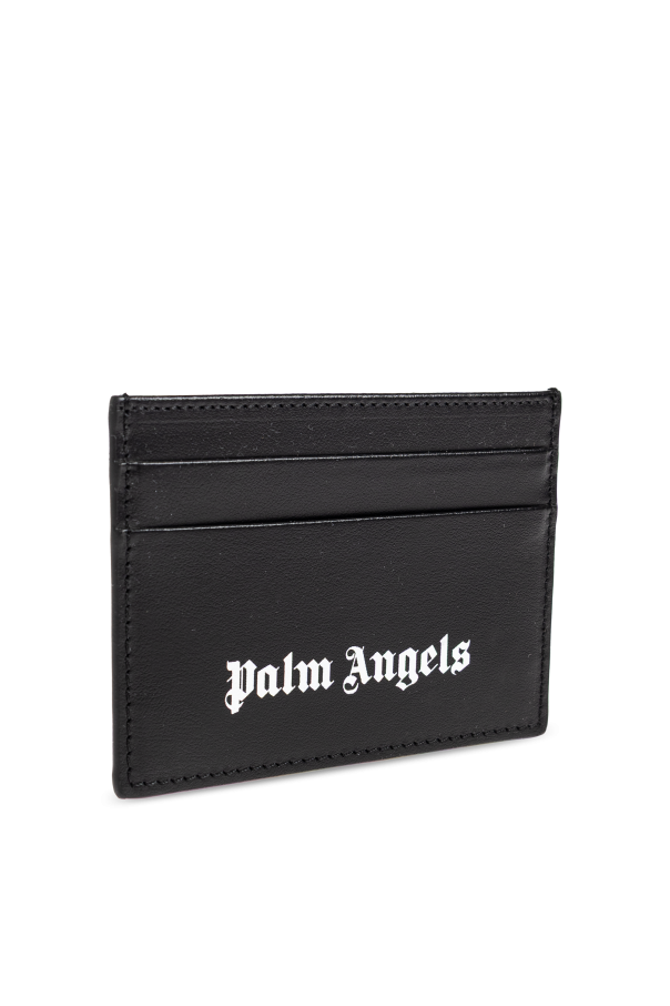 Palm Angels Estuche de piel para tarjetas con logo