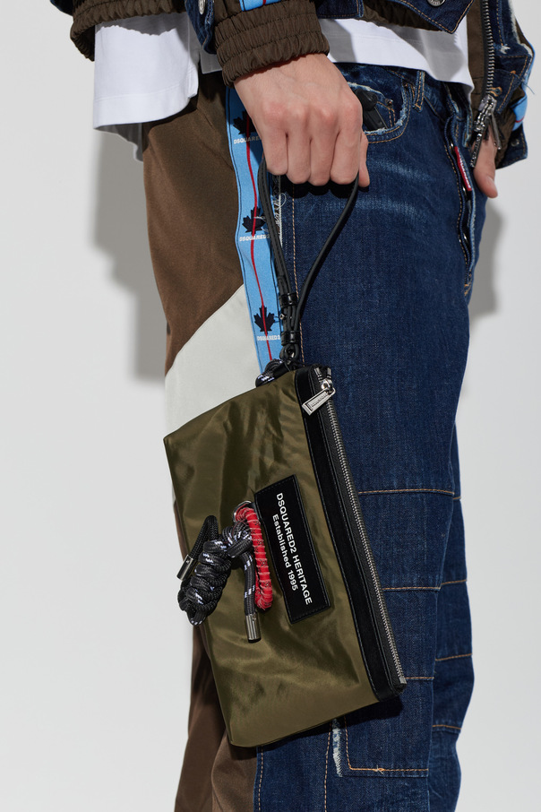 Dsquared2 Dsquared2 Olive Green Wristlet Pouch