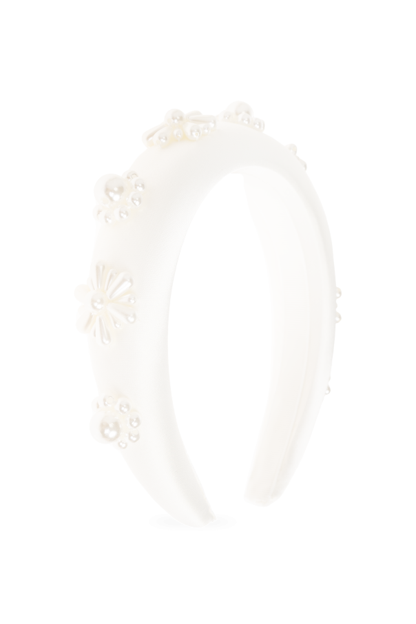 Self-Portrait Kids Satin headband with appliqués