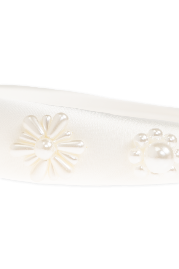 Self-Portrait Kids Satin headband with appliqués