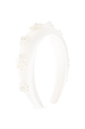 Satynowa opaska na głowę z aplikacjami