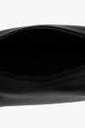 Common Projects BLACK Leather wash bag with logo