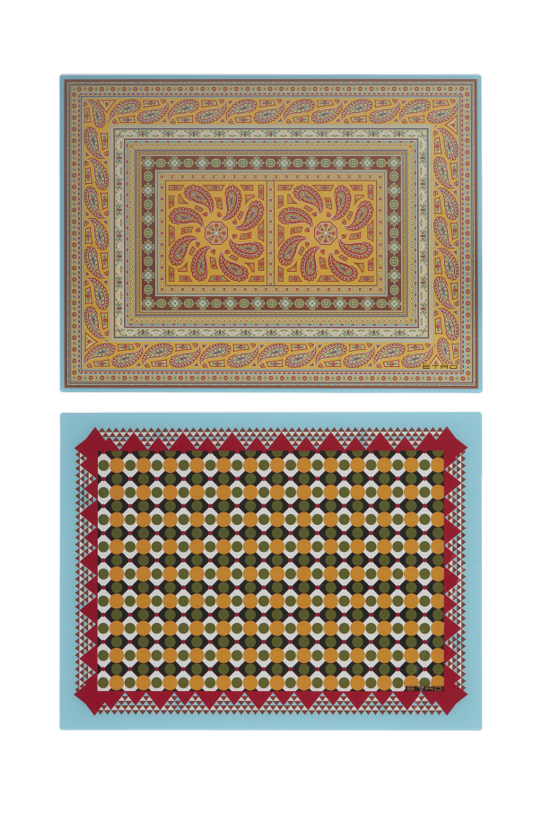 Two patterned coasters od Etro Home