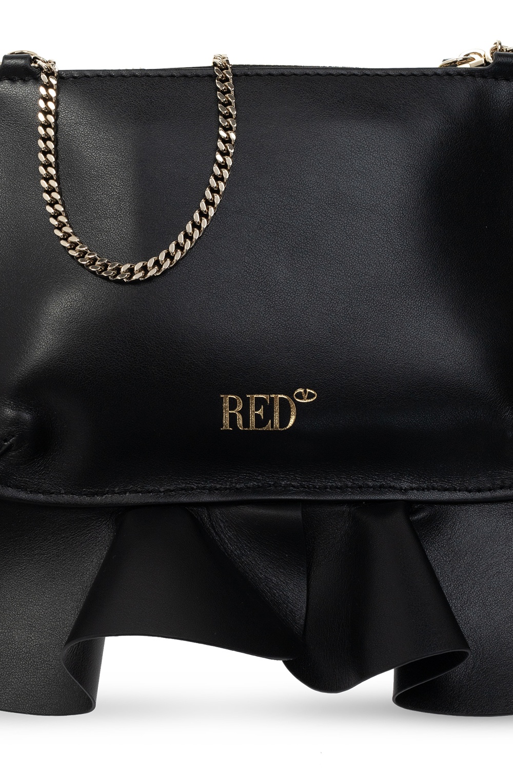 Shoulder bags Valentino Red - Rock Ruffles black calfskin shoulder bag -  QQ2B0A76EAV0NO